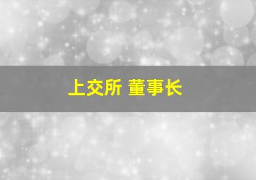 上交所 董事长